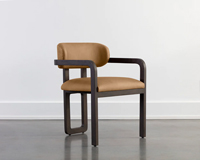 MADRONE DINING ARMCHAIR BROWN LUDLOW SESAME LEATHER